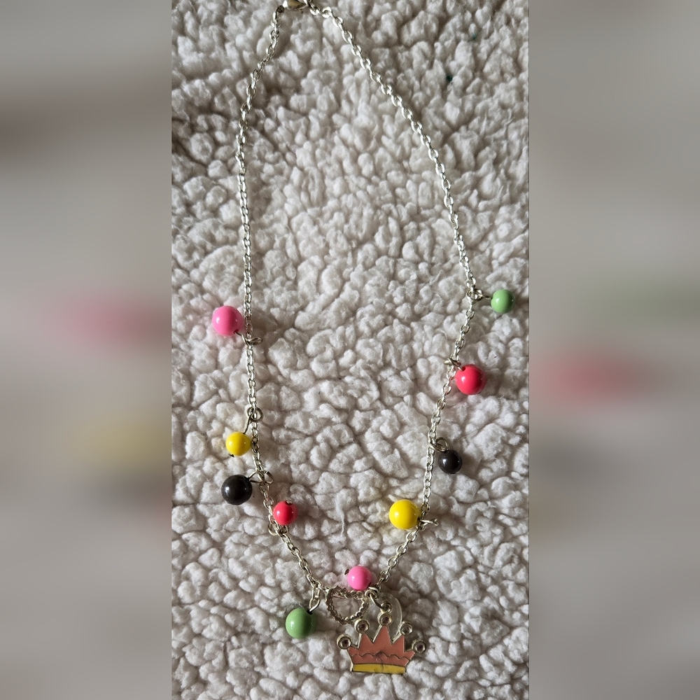 Gymboree Kids Girl's Colorful Princess Crown Kids  Necklace Never Worn